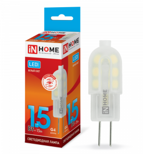 Лампа светодиодная LED-JC-VC 1.5Вт 12В G4 4000К 95Лм IN HOME