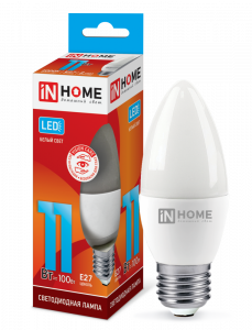 Лампа светодиодная LED-СВЕЧА-VC 11Вт 230В Е27 4000К 1050Лм IN HOME
