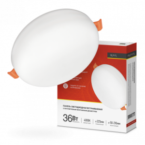 Панель сд встраиваемая безрамочная RLP-FL 36Вт 230В 4000К 2520Лм 225мм с рег. монтаж. 50-210мм белая