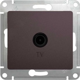 Розетка TV антенна С/У оконечная Графит Glossa