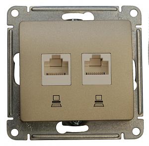 Розетка RJ45+RJ45 кат.5Е С/У Титан Glossa