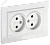 Розетка 2-м 10А С/У в сборе Белый Brite