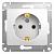 Розетка 1-м 16А С/У З/К Белый Glossa