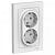 Розетка 2-м 16А С/У З/К в сборе с рамкой Белый AtlasDesign