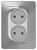Розетка 2-м 16А С/У Алюминий Blanca