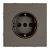 Розетка 1-м 16А С/У З/К со шторками Антрацит Эмили