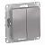 Выключатель 2-кл 10А С/У Алюминий AtlasDesign