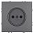 Розетка 1-м 16А С/У со шторками Платиново-серый Эмили
