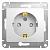 Розетка 1-м 16А С/У З/К со шторками Белый Glossa