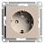 Розетка 1-м 16А С/У З/К со шторками Песочный AtlasDesign