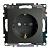 Розетка 1-м 16А С/У З/К со шторками Графит Катрин