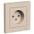 Розетка 1-м 16А С/У в сборе с рамкой Песочный AtlasDesign