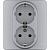 Розетка 2 x 2К+З - немецкий стандарт - 16 А - 250 В Алюминий Legrand INSPIRIA