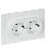 Розетка 2-м 16А С/У З/К Белый Forte&Piano