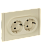Розетка 2-м 16А С/У З/К со шторками Ваниль Forte&Piano